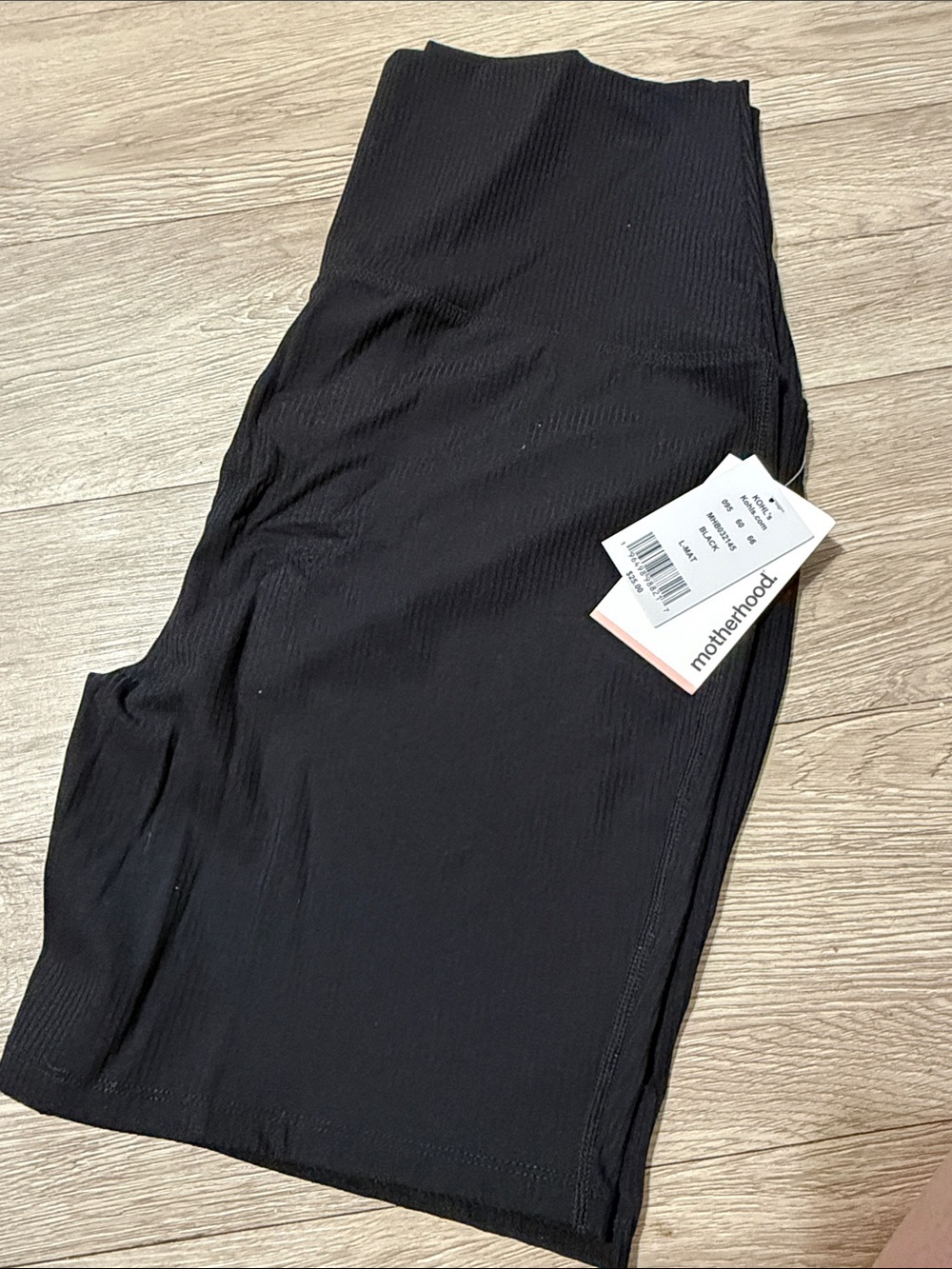 Motherhood Black Ribbed Maternity bike shorts with belly band